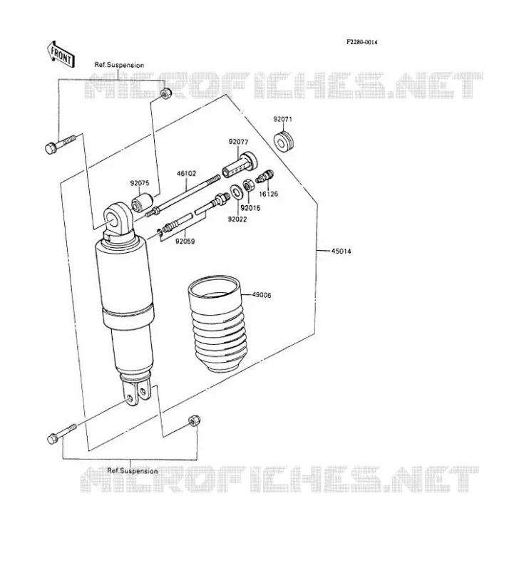 SUSPENSION - SHOCK ABSORBER Kawasaki MOTOS 600 1994 GPX600R  ZX600-C7