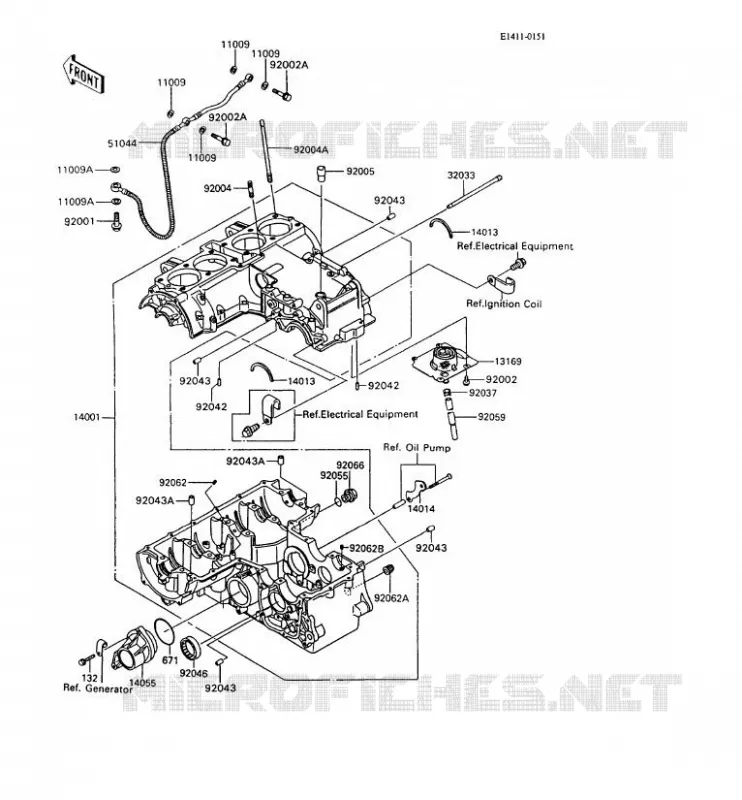 CRANKCASE(S) Kawasaki MOTOS 600 1994 GPX600R  ZX600-C7