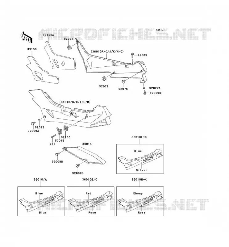 SIDE COWLING Kawasaki MOTOS 600 1991 ZZR600  ZX600-D2