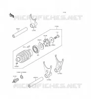 GEAR CHANGE DRUM   SHIFT FORKS voor Kawasaki ZZR600 1993