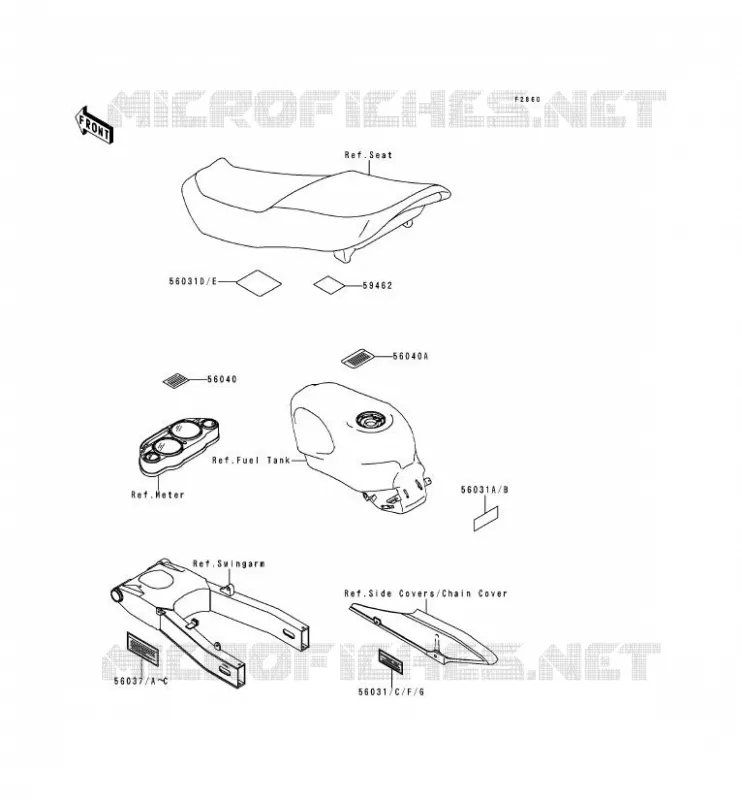 LABELS Kawasaki MOTOS 600 1993 ZZR600  ZX600-E1