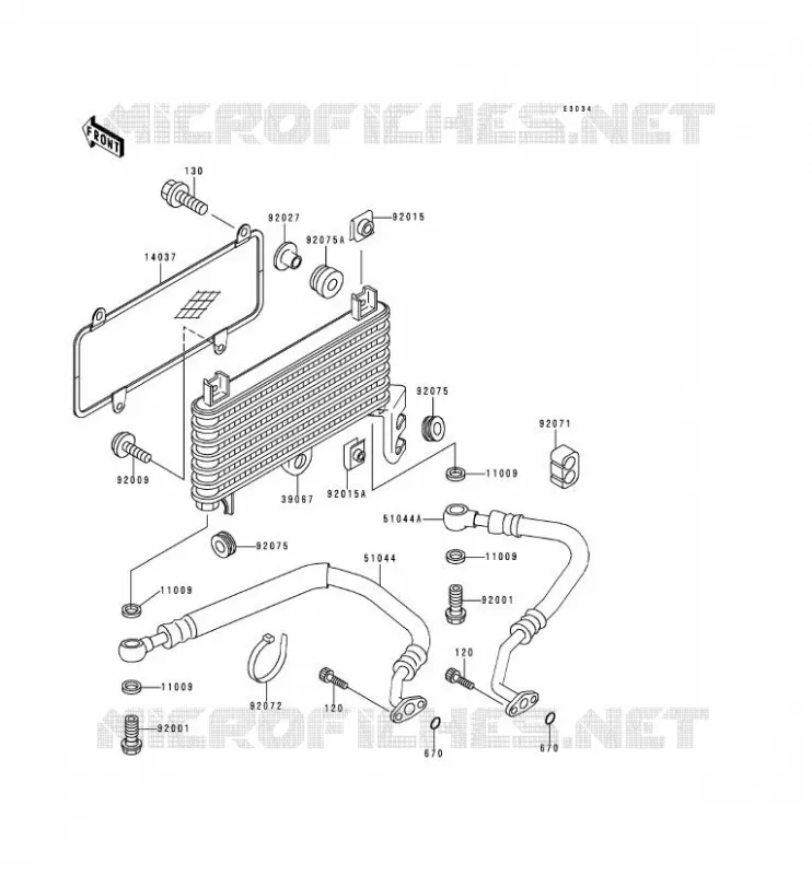 OIL RADIATOR Kawasaki MOTOS 600 1993 ZZR600  ZX600-E1