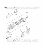 GEAR CHANGE DRUM   SHIFT FORKS voor Kawasaki ZZR600 1993