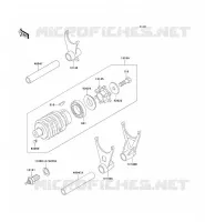 GEAR CHANGE DRUM   SHIFT FORKS voor Kawasaki ZZR600 1993