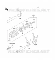 GEAR CHANGE DRUM   SHIFT FORKS voor Kawasaki ZZR600 1993