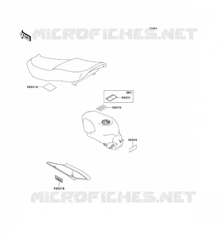 LABELS Kawasaki MOTOS 600 2003 ZZR600  ZX600-E11P