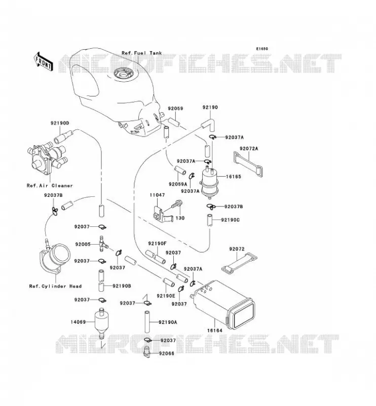 FUEL EVAPORATION SYSTEM Kawasaki MOTOS 600 2004 ZZR600  ZX600-E12