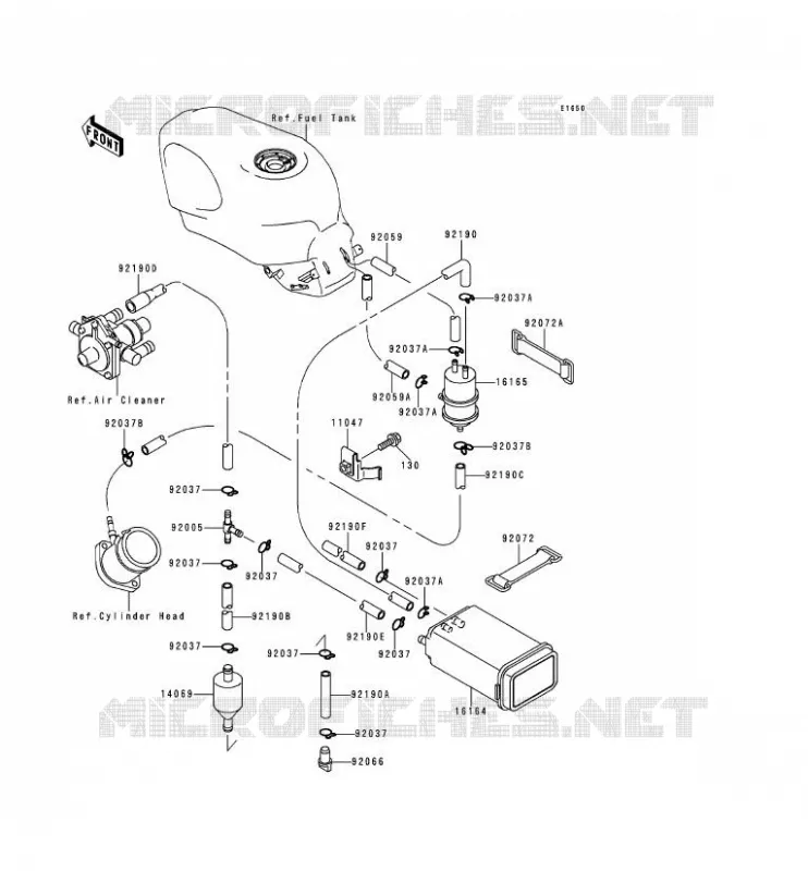 FUEL EVAPORATION SYSTEM Kawasaki MOTOS 600 1994 ZZR600  ZX600-E2