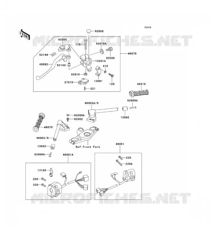 HANDLEBAR Kawasaki MOTOS 600 1994 ZZR600  ZX600-E2