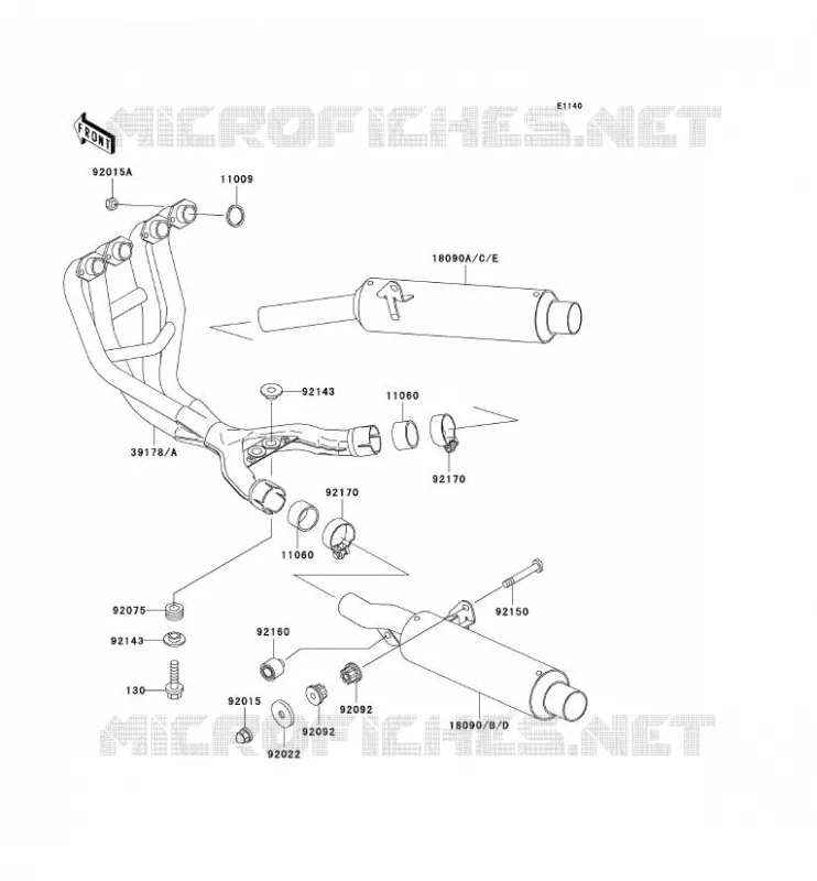 EXHAUST Kawasaki MOTOS 600 1995 ZZR600  ZX600-E3