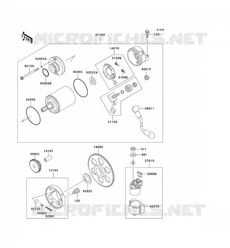 STARTER MOTOR Kawasaki MOTOS 600 1995 ZZR600  ZX600-E3