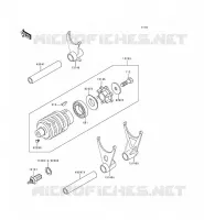 GEAR CHANGE DRUM   SHIFT FORKS voor Kawasaki ZZR600 1996