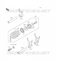 GEAR CHANGE DRUM   SHIFT FORKS voor Kawasaki ZZR600 1996