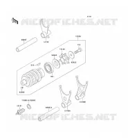 GEAR CHANGE DRUM   SHIFT FORKS voor Kawasaki ZZR600 1996