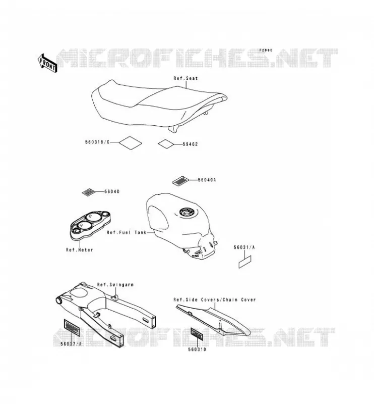 LABELS Kawasaki MOTOS 600 1997 ZZR600  ZX600-E5