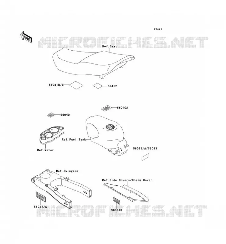 LABELS Kawasaki MOTOS 600 1999 ZZR600  ZX600-E7