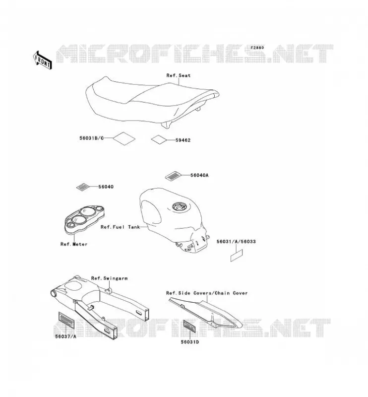 LABELS Kawasaki MOTOS 600 2000 ZZR600  ZX600-E8