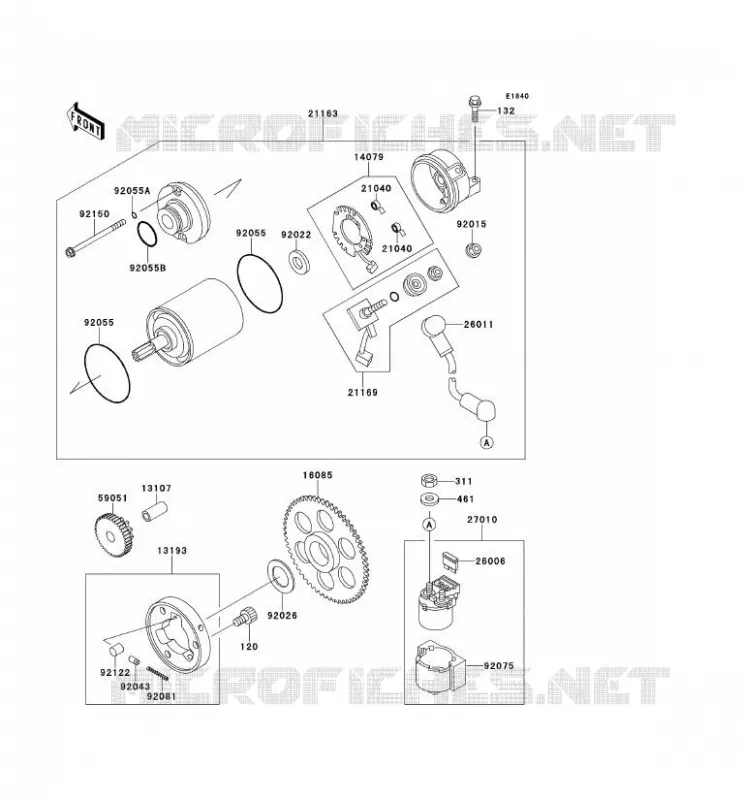 STARTER MOTOR Kawasaki MOTOS 600 2000 ZZR600  ZX600-E8