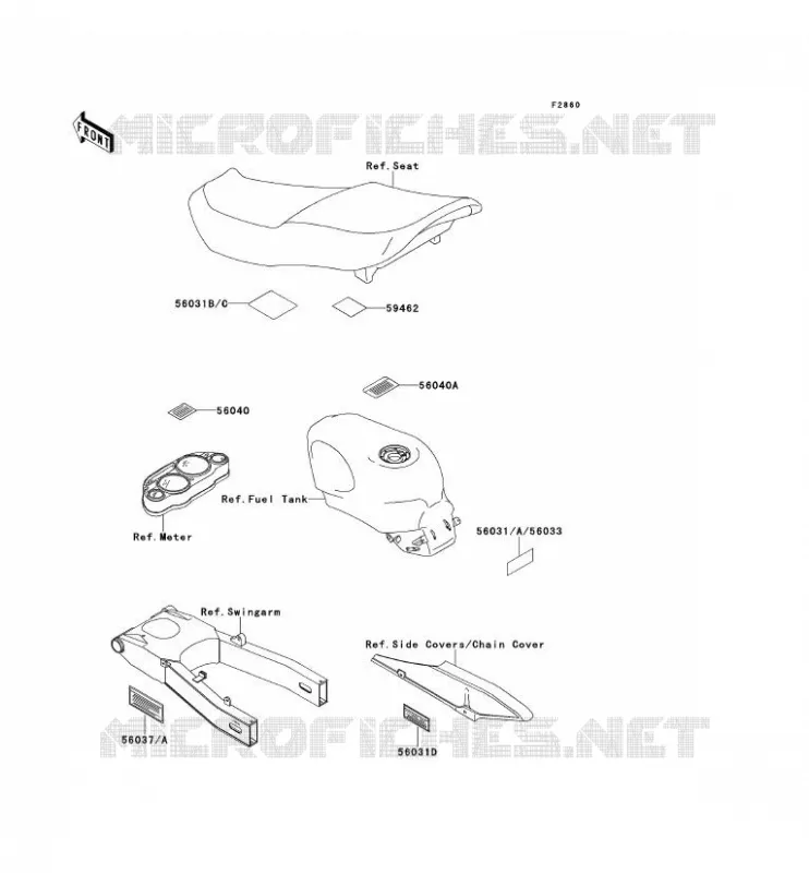 LABELS Kawasaki MOTOS 600 2001 ZZR600  ZX600-E9