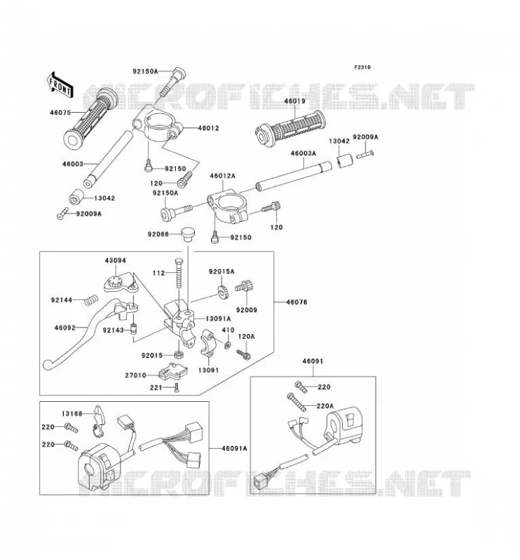 HANDLEBAR Kawasaki MOTOS 600 1995 NINJA ZX-6R  ZX600-F1