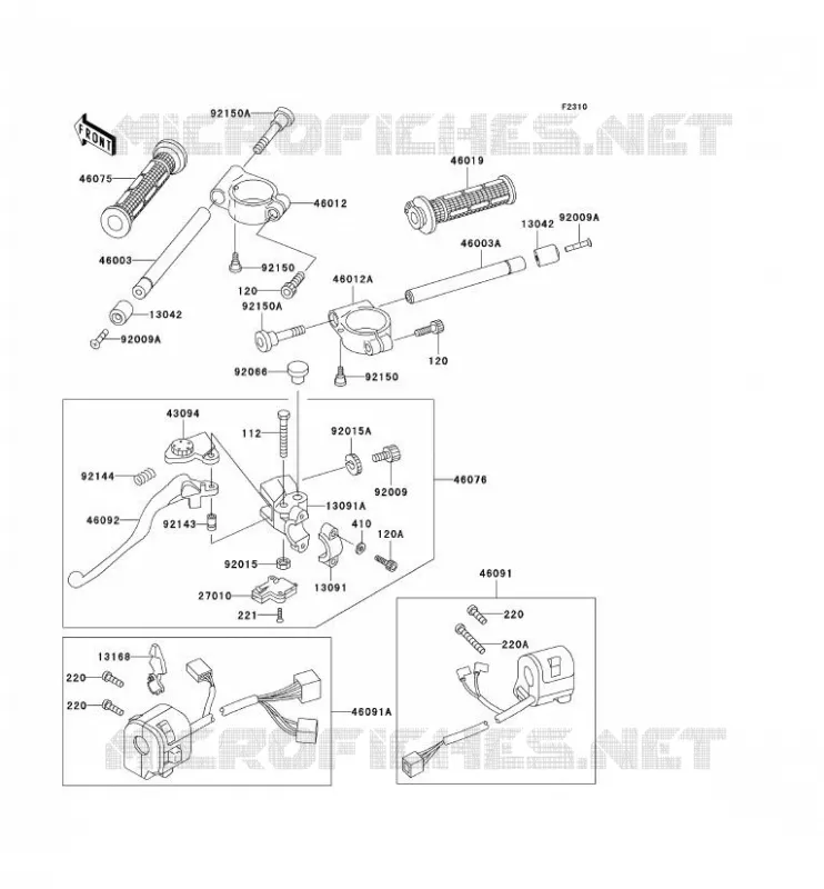 HANDLEBAR Kawasaki MOTOS 600 1995 NINJA ZX-6R  ZX600-F1