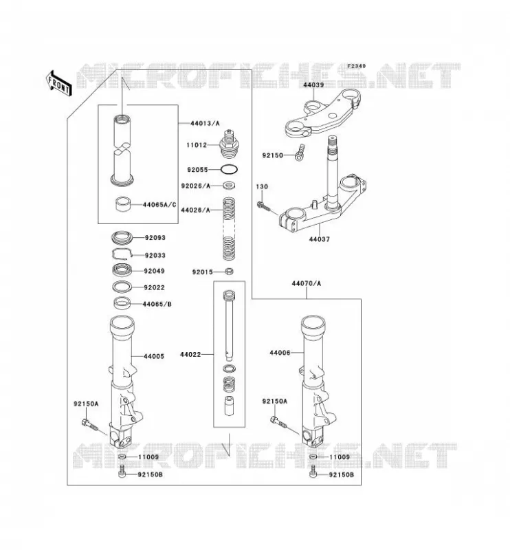 FRONT FORK Kawasaki MOTOS 600 1995 NINJA ZX-6R  ZX600-F1