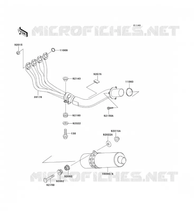 EXHAUST Kawasaki MOTOS 600 1996 NINJA ZX-6R  ZX600-F2