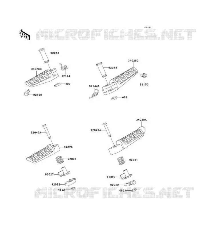 FOOTREST Kawasaki MOTOS 600 1996 NINJA ZX-6R  ZX600-F2