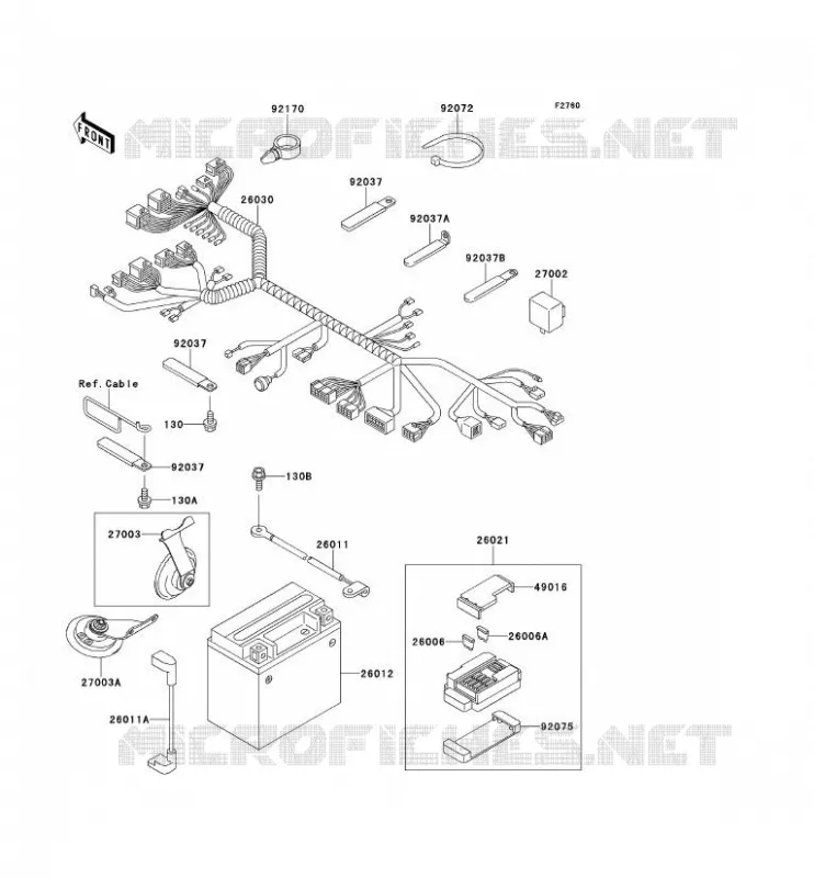 CHASSIS ELECTRICAL EQUIPMENT Kawasaki MOTOS 600 1996 NINJA ZX-6R  ZX600-F2