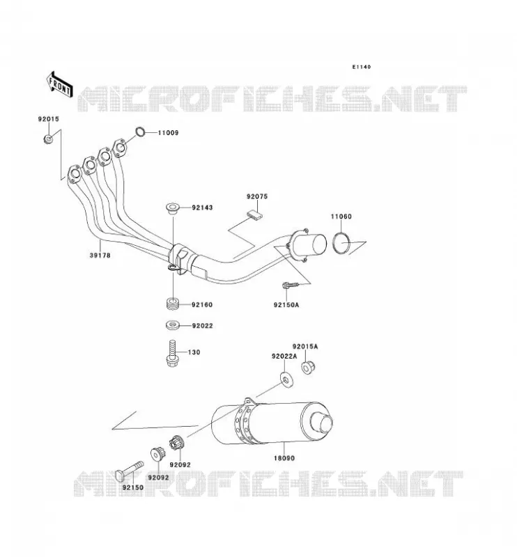 EXHAUST Kawasaki MOTOS 600 1996 NINJA ZX-6R  ZX600-F2