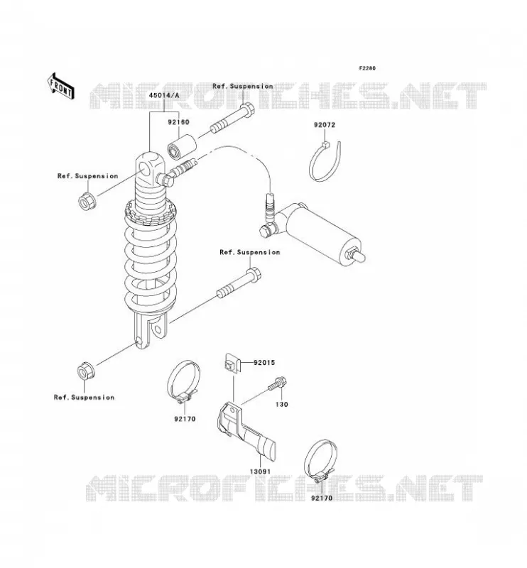 SUSPENSION - SHOCK ABSORBER Kawasaki MOTOS 600 1997 NINJA ZX-6R  ZX600-F3