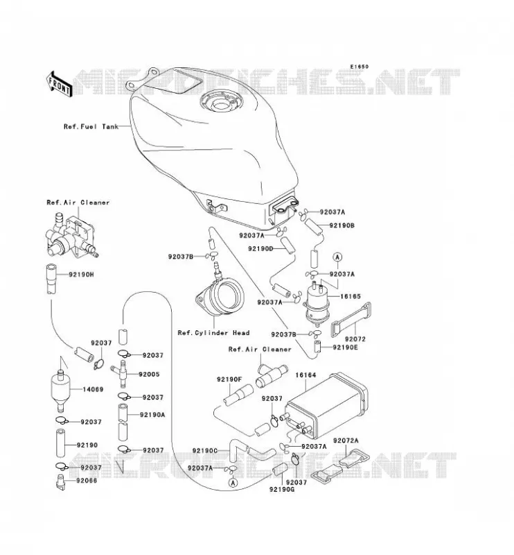 FUEL EVAPORATION SYSTEM Kawasaki MOTOS 600 1997 NINJA ZX-6R  ZX600-F3