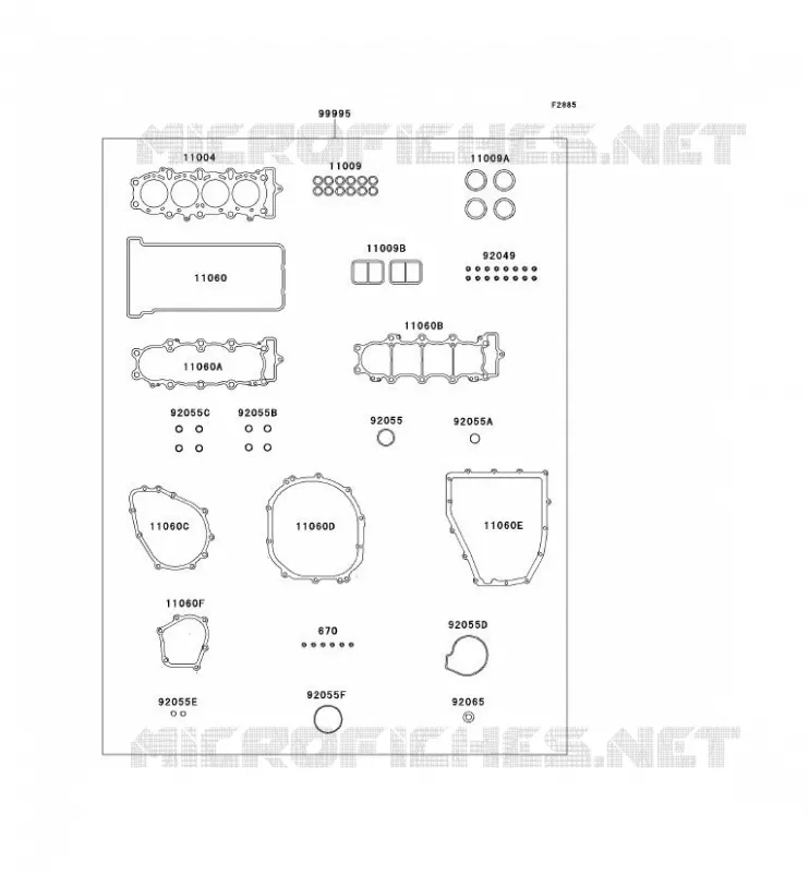 GASKET SET Kawasaki MOTOS 600 1997 NINJA ZX-6R  ZX600-F3