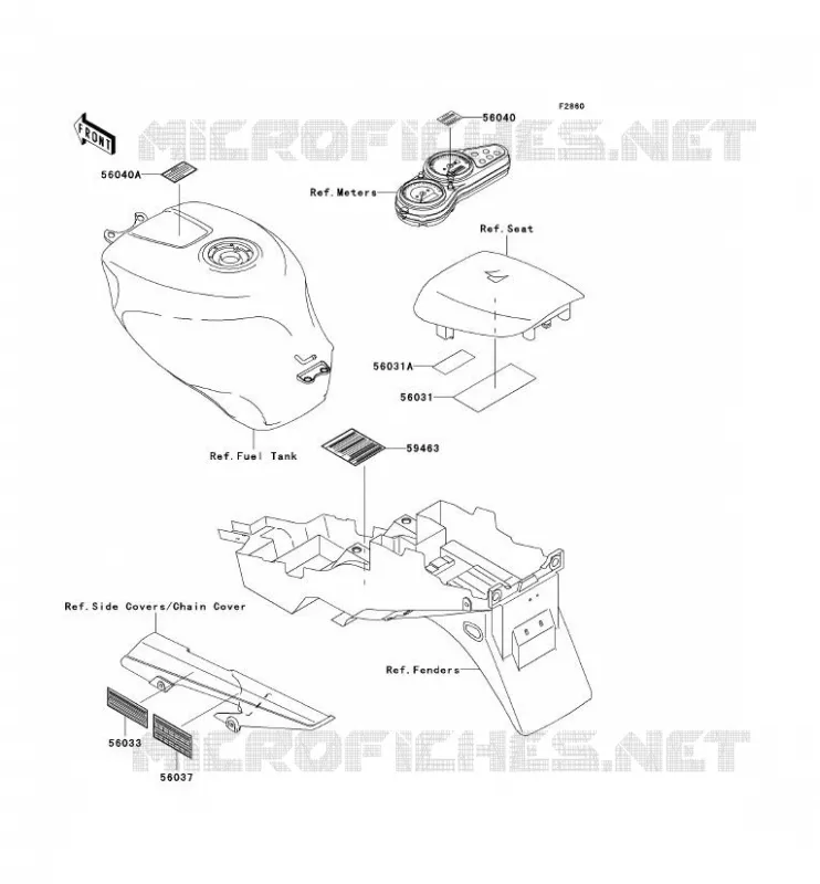 LABELS Kawasaki MOTOS 600 1998 NINJA ZX-6R  ZX600-G1