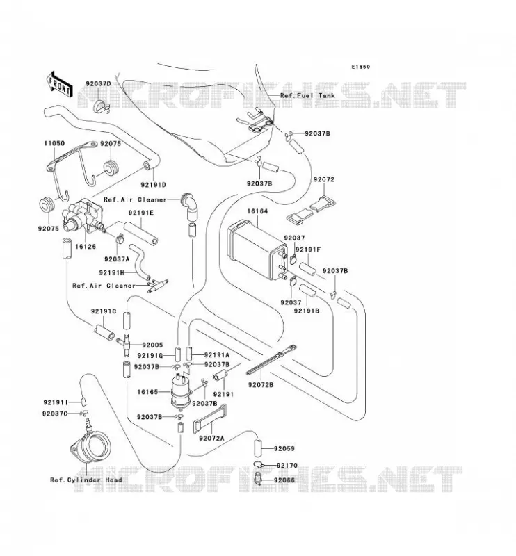 FUEL EVAPORATION SYSTEM Kawasaki MOTOS 600 1998 NINJA ZX-6R  ZX600-G1