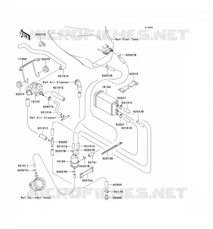 FUEL EVAPORATION SYSTEM Kawasaki MOTOS 600 1999 NINJA ZX-6R  ZX600-G2