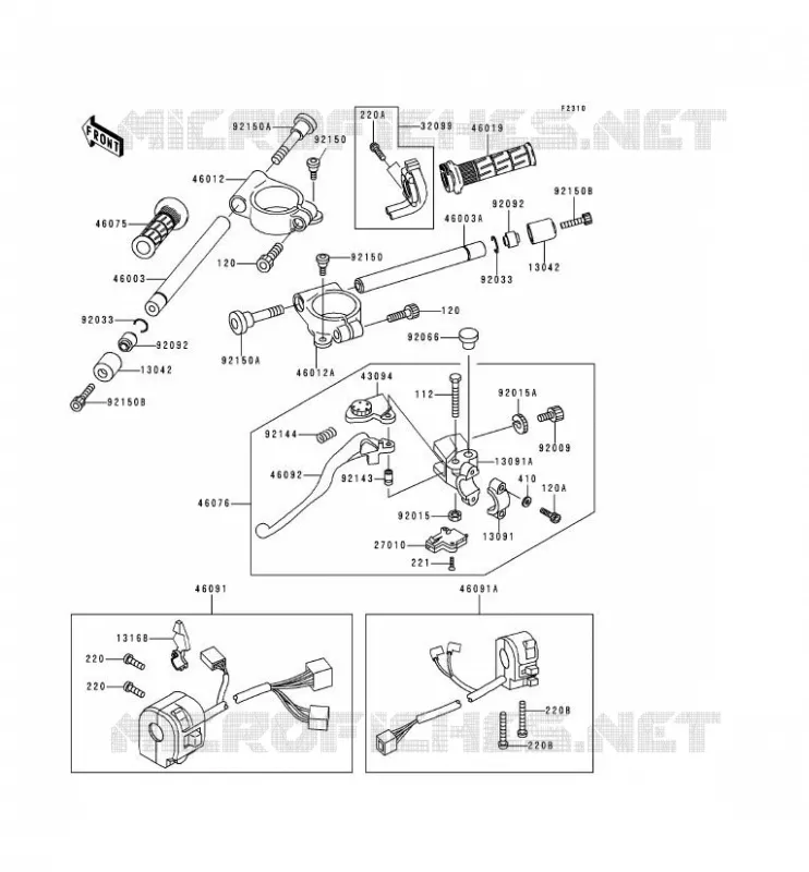 HANDLEBAR Kawasaki MOTOS 600 1999 NINJA ZX-6R  ZX600-H2
