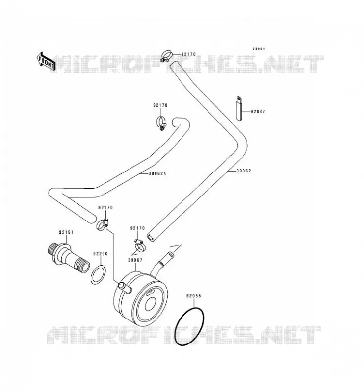 OIL RADIATOR Kawasaki MOTOS 600 1999 NINJA ZX-6R  ZX600-H2