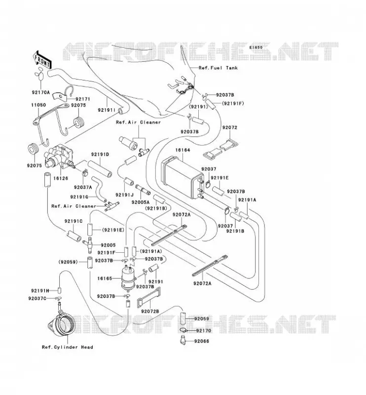 FUEL EVAPORATION SYSTEM(CA) Kawasaki MOTOS 600 2000 NINJA ZX-6R  ZX600-J1
