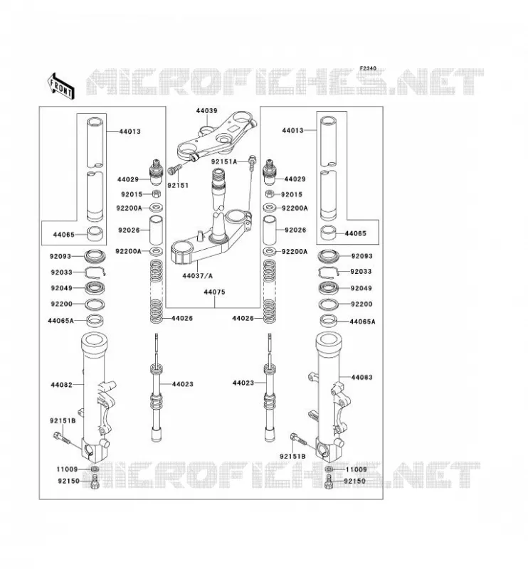 FRONT FORK Kawasaki MOTOS 600 2000 NINJA ZX-6R  ZX600-J1P