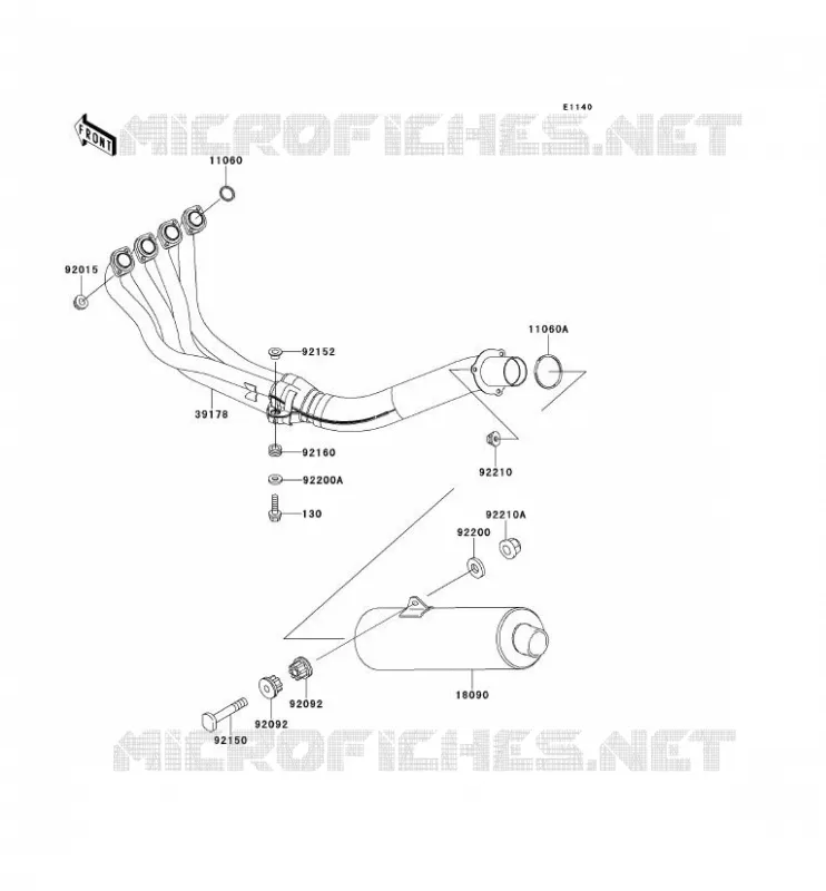 EXHAUST Kawasaki MOTOS 600 2000 NINJA ZX-6R  ZX600-J1P