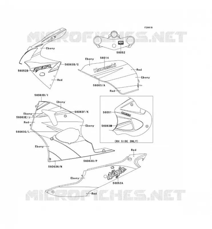 STICKER(RED/EBONY) Kawasaki MOTOS 600 2000 NINJA ZX-6R  ZX600-J1P