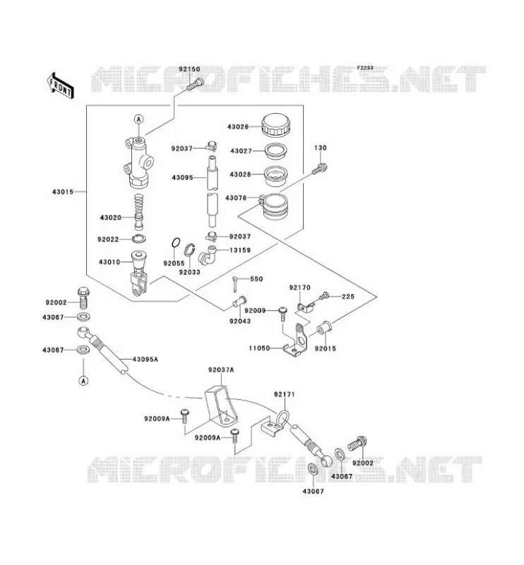 REAR MASTER CYLINDER Kawasaki MOTOS 600 2000 NINJA ZX-6R  ZX600-J1P