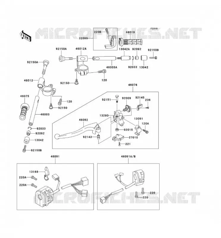 HANDLEBAR Kawasaki MOTOS 600 2001 NINJA ZX-6R  ZX600-J2