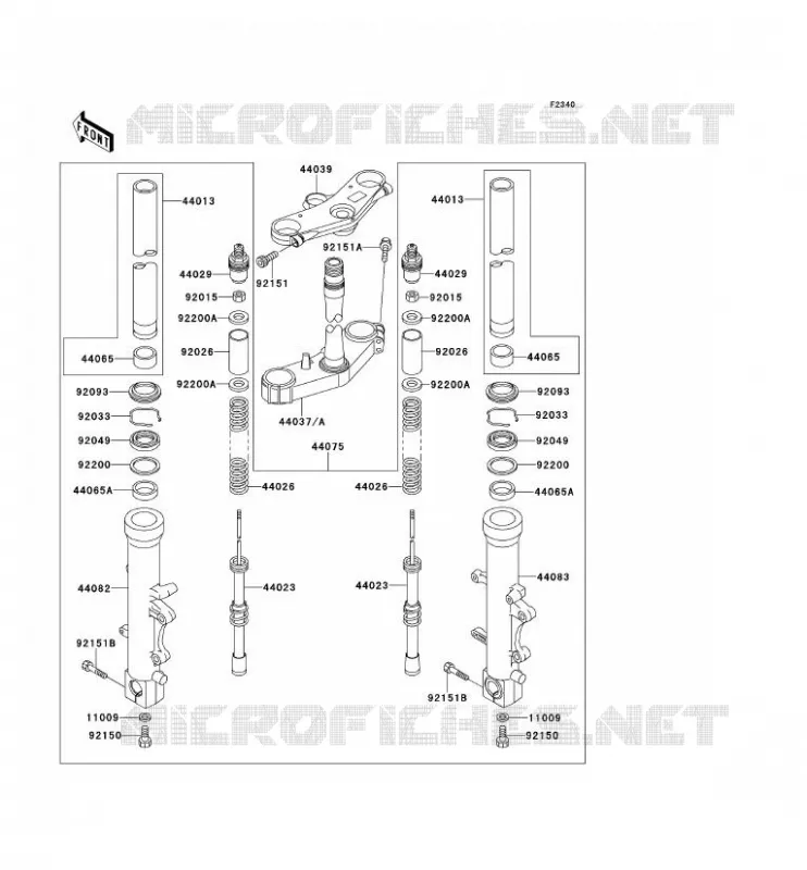 FRONT FORK Kawasaki MOTOS 600 2001 NINJA ZX-6R  ZX600-J2P