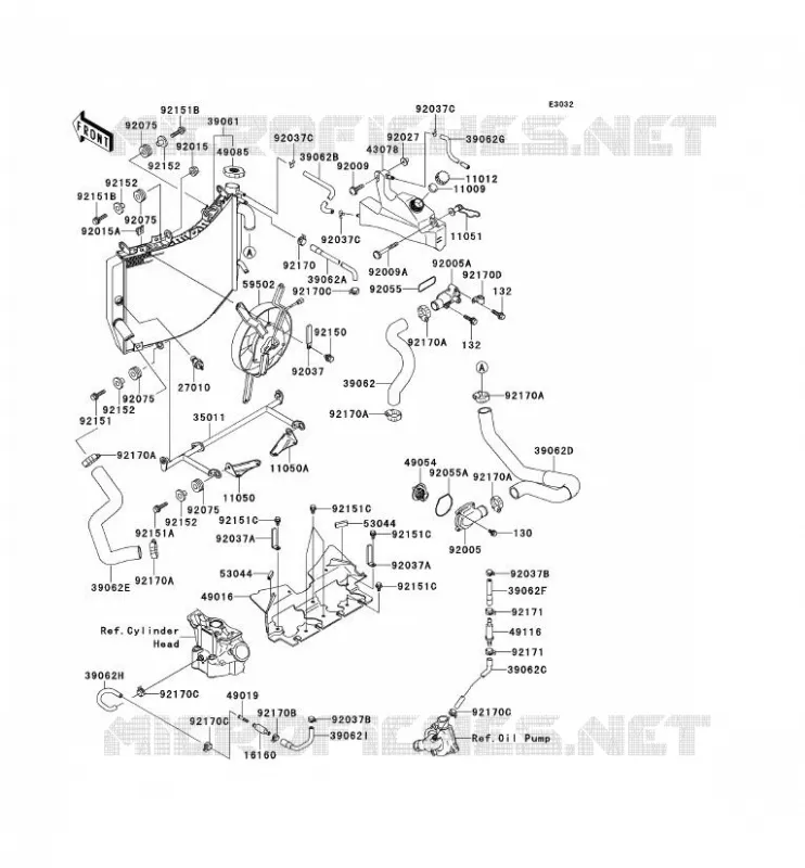 RADIATOR Kawasaki MOTOS 600 2001 NINJA ZX-6R  ZX600-J2P
