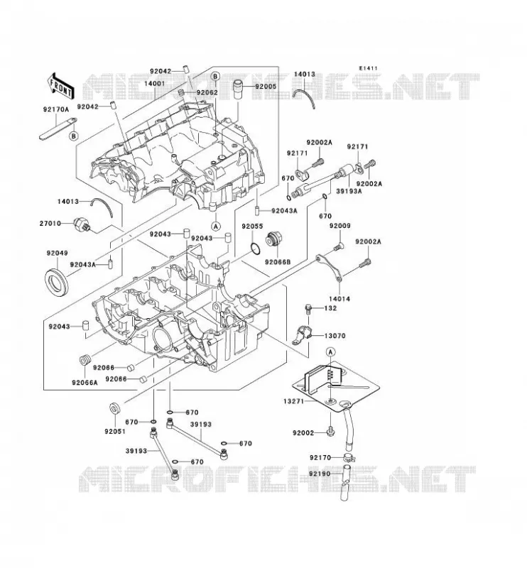 CRANKCASE(S) Kawasaki MOTOS 600 2007 ZZR600  ZX600J7F