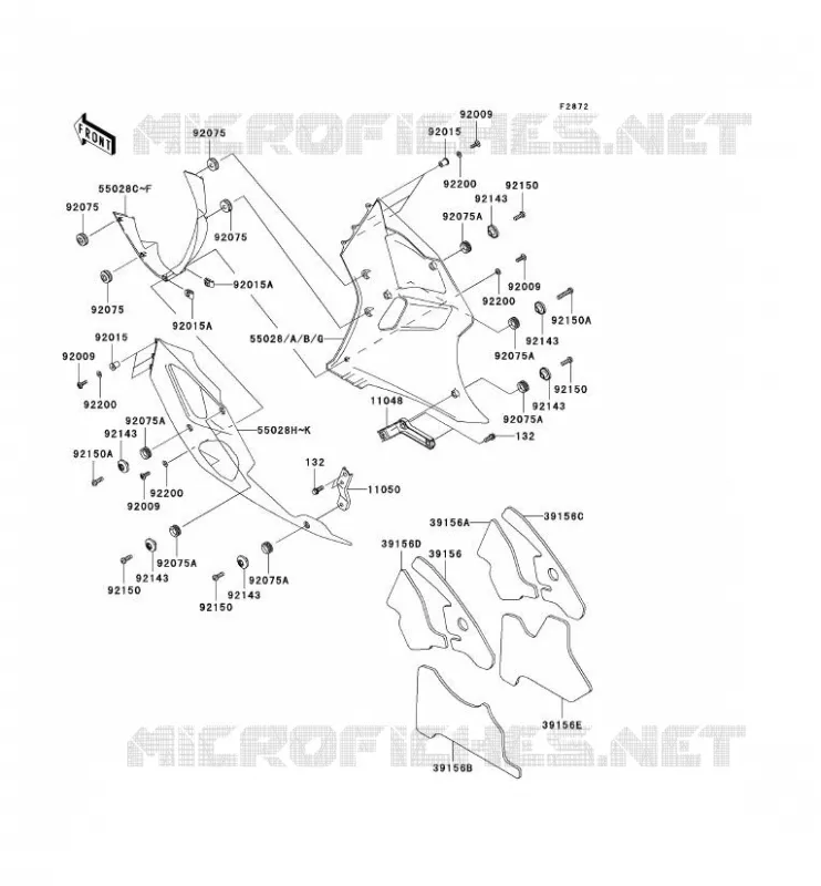 LOWER COWLING Kawasaki MOTOS 600 2007 ZZR600  ZX600J7F