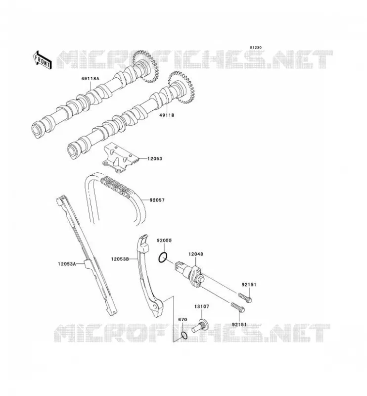 CAMSHAFT - TENSIONER Kawasaki MOTOS 600 2007 ZZR600  ZX600J7F