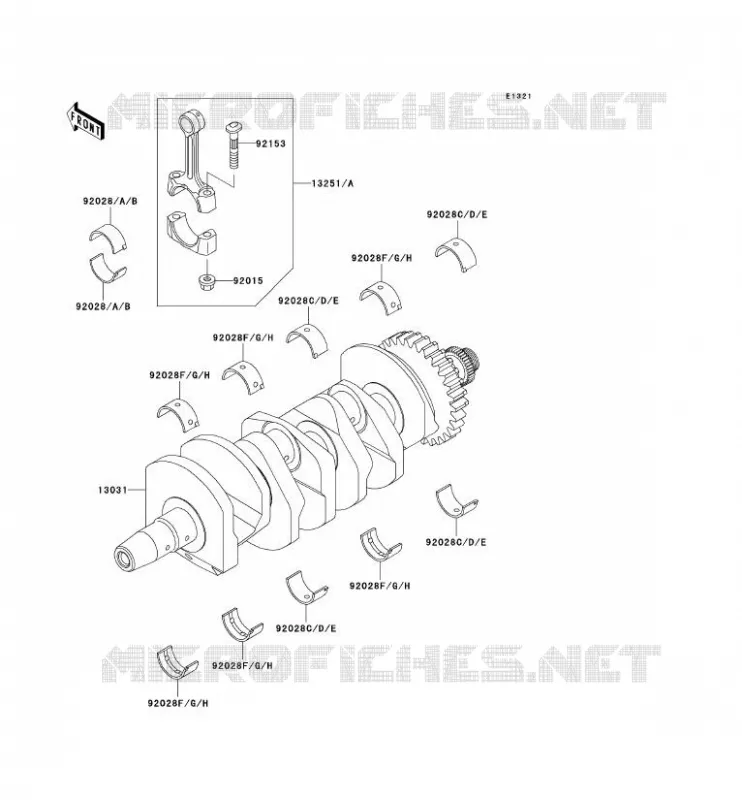 CRANKSHAFT Kawasaki MOTOS 600 2007 ZZR600  ZX600J7F